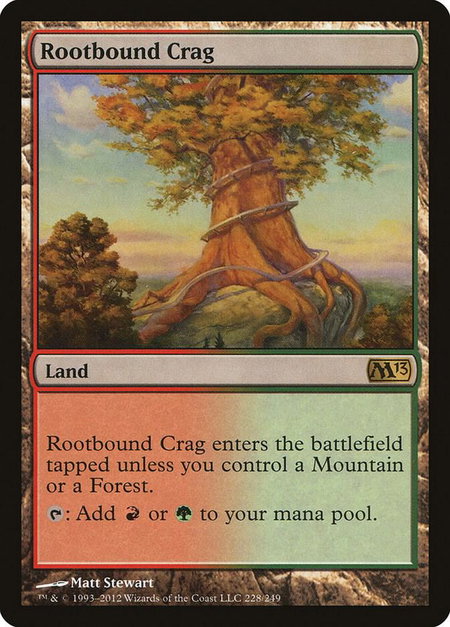 Rootbound Crag - Magic 2013 (M13) Magic: The Gathering trading card