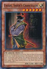 Enishi, Shien's Chancellor trading card from Structure Deck: Samurai Warlords Enishi, Shien's Chancellor - Structure Deck: Samurai Warlords YuGiOh trading card