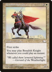 Benalish Knight - Weatherlight (WTH) #9 - Common Magic: The Gathering Trading Card