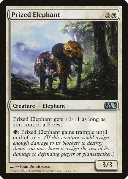 Prized Elephant trading card from Magic 2013 (M13) Prized Elephant - Magic 2013 (M13) Magic: The Gathering trading card
