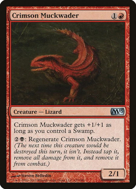 Crimson Muckwader trading card from Magic 2013 (M13) Crimson Muckwader - Magic 2013 (M13) Magic: The Gathering trading card