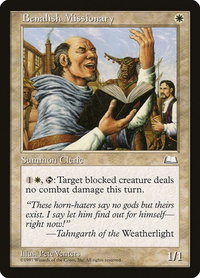 Benalish Missionary - Weatherlight (WTH) #10 - Common Magic: The Gathering Trading Card
