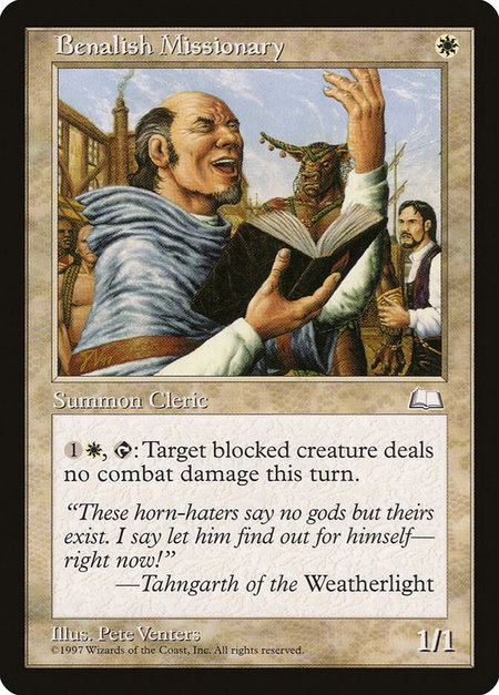 Benalish Missionary - Weatherlight Magic: The Gathering trading card