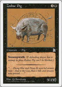 Zodiac Pig - Portal Three Kingdoms (PTK) #97 - Uncommon Magic: The Gathering Trading Card