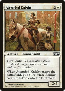 Attended Knight - Magic 2013 (M13) (M13) #5 - Common Magic: The Gathering Trading Card