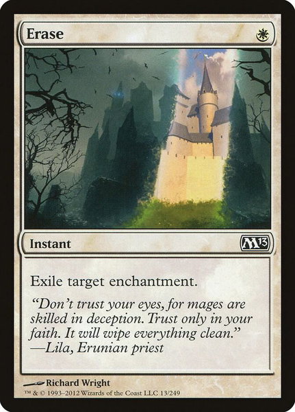 Erase trading card from Magic 2013 (M13) Erase - Magic 2013 (M13) Magic: The Gathering trading card