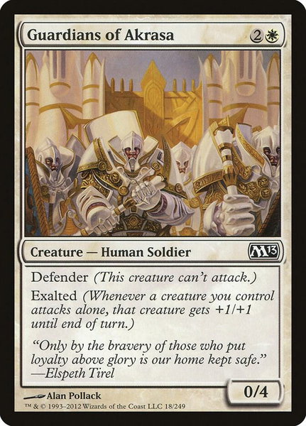 Guardians of Akrasa trading card from Magic 2013 (M13) Guardians of Akrasa - Magic 2013 (M13) Magic: The Gathering trading card