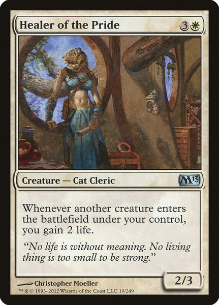 Healer of the Pride trading card from Magic 2013 (M13) Healer of the Pride - Magic 2013 (M13) Magic: The Gathering trading card