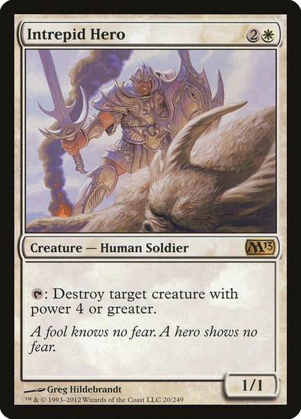 Intrepid Hero trading card from Magic 2013 (M13) Intrepid Hero - Magic 2013 (M13) Magic: The Gathering trading card