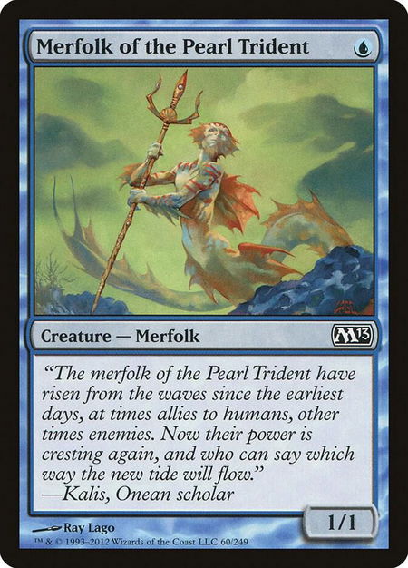 Merfolk of the Pearl Trident - Magic 2013 (M13) Magic: The Gathering trading card