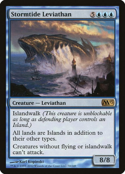 Stormtide Leviathan trading card from Magic 2013 (M13) Stormtide Leviathan - Magic 2013 (M13) Magic: The Gathering trading card