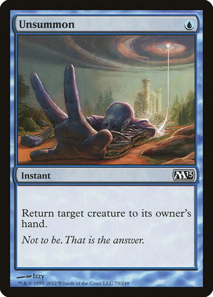 Unsummon trading card from Magic 2013 (M13) Unsummon - Magic 2013 (M13) Magic: The Gathering trading card