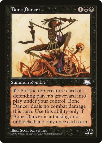 Bone Dancer trading card from Weatherlight Bone Dancer - Weatherlight Magic: The Gathering trading card