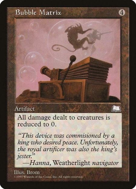 Bubble Matrix - Weatherlight Magic: The Gathering trading card