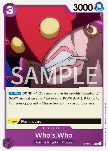 Who's.Who - Revision Pack Cards One Piece trading card