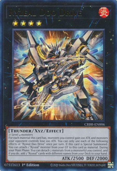 Ryzeal Duo Drive - Crossover Breakers YuGiOh trading card