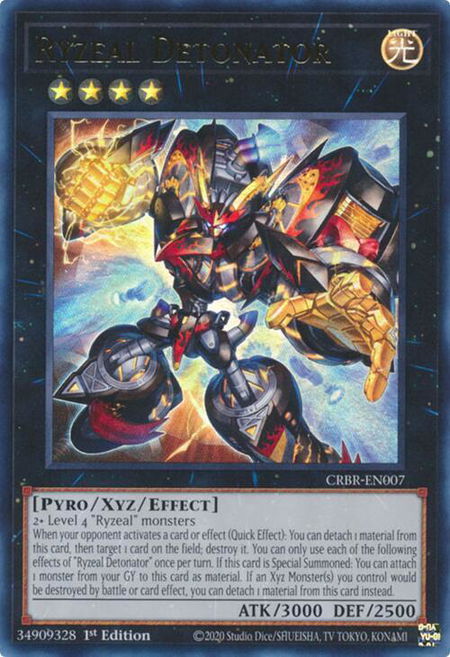 Ryzeal Detonator - Crossover Breakers YuGiOh trading card