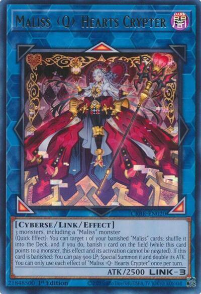 Maliss Q Hearts Crypter - Crossover Breakers YuGiOh trading card