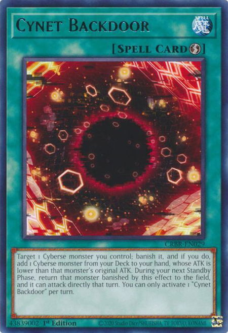 Cynet Backdoor - Crossover Breakers YuGiOh trading card