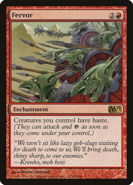 Fervor - Magic 2013 (M13) Magic: The Gathering trading card