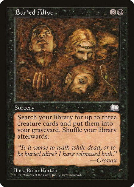Buried Alive - Weatherlight Magic: The Gathering trading card