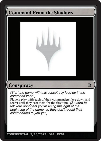 Command From the Shadows - Un-Known Event Playtest Cards Magic: The Gathering trading card
