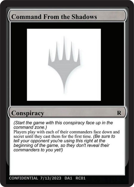 Command From the Shadows - Un-Known Event Playtest Cards Magic: The Gathering trading card