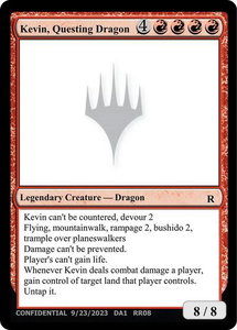 Kevin, Questing Dragon - Un-Known Event Playtest Cards #null - Promo Magic: The Gathering Trading Card