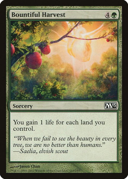 Bountiful Harvest - Magic 2013 (M13) Magic: The Gathering trading card