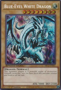 Blue-Eyes White Dragon (PSR) - Speed Duel: Battle City Finals (SBC2) #SBC2-ENB02 - Prismatic Secret Rare YuGiOh Trading Card