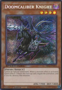 Doomcaliber Knight (PSR) - Speed Duel: Battle City Finals (SBC2) #SBC2-ENE04 - Prismatic Secret Rare YuGiOh Trading Card