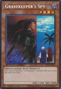 Gravekeeper's Spy (PSR) - Speed Duel: Battle City Finals (SBC2) #SBC2-ENF10 - Prismatic Secret Rare YuGiOh Trading Card