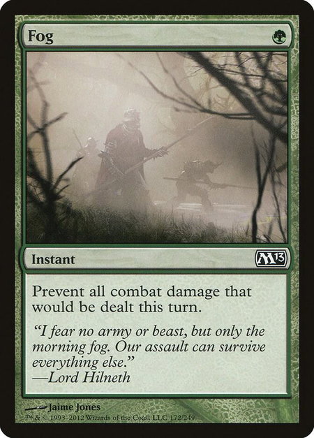 Fog trading card from Magic 2013 (M13) Fog - Magic 2013 (M13) Magic: The Gathering trading card