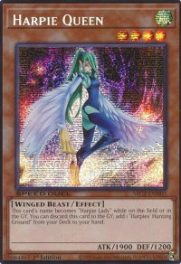 Harpie Queen (PSR) - Speed Duel: Battle City Finals (SBC2) #SBC2-ENH03 - Prismatic Secret Rare YuGiOh Trading Card