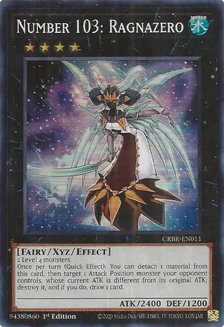 Number 103: Ragnazero (SR) - Crossover Breakers YuGiOh trading card