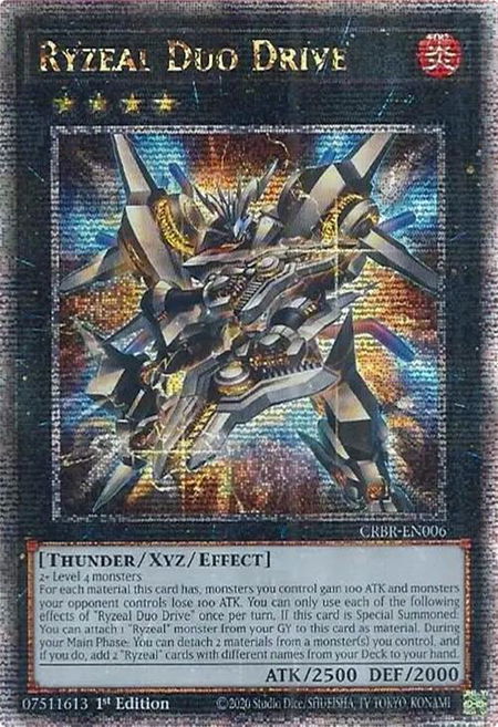 Ryzeal Duo Drive (Quarter Century Secret Rare) - Crossover Breakers YuGiOh trading card