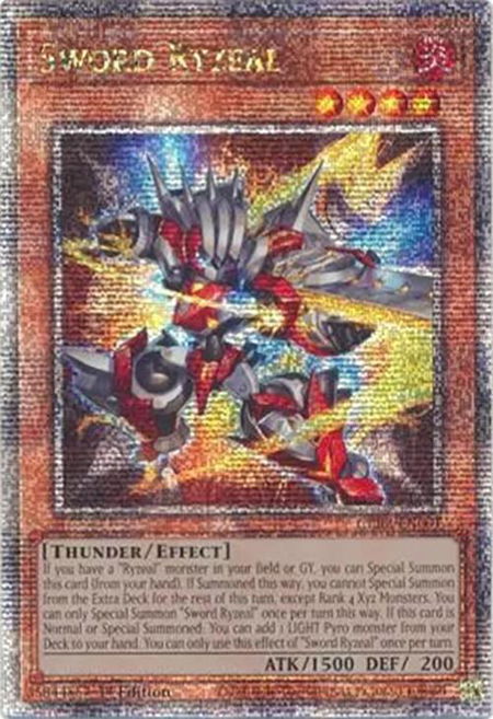 Sword Ryzeal (Quarter Century Secret Rare) - Crossover Breakers YuGiOh trading card