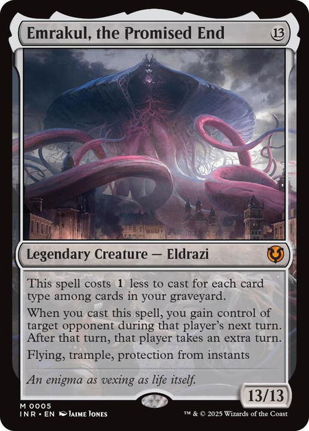 Emrakul, the Promised End trading card from Innistrad Remastered Emrakul, the Promised End - Innistrad Remastered Magic: The Gathering trading card