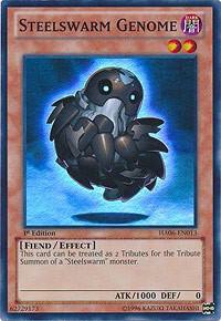 Steelswarm Genome trading card from Hidden Arsenal 6: Omega Xyz Steelswarm Genome - Hidden Arsenal 6: Omega Xyz YuGiOh trading card