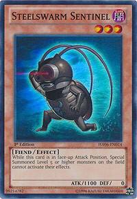 Steelswarm Sentinel trading card from Hidden Arsenal 6: Omega Xyz Steelswarm Sentinel - Hidden Arsenal 6: Omega Xyz YuGiOh trading card