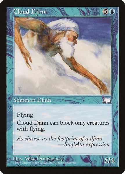 Cloud Djinn trading card from Weatherlight Cloud Djinn - Weatherlight Magic: The Gathering trading card