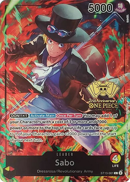 Sabo (2nd Anniversary Tournament) - One Piece Promotion Cards One Piece trading card
