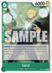 Sanji (028) - Emperors in the New World: 2nd Anniversary Tournament Cards (OP09 ANN) #OP09-028 - Common One Piece Trading Card