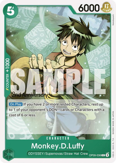 Monkey.D.Luffy (036) - Emperors in the New World: 2nd Anniversary Tournament Cards One Piece trading card