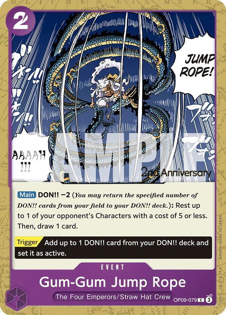 Gum-Gum Jump Rope - Emperors in the New World: 2nd Anniversary Tournament Cards One Piece trading card