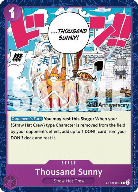 Thousand Sunny - Emperors in the New World: 2nd Anniversary Tournament Cards One Piece trading card