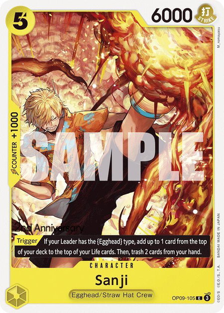 Sanji (105) - Emperors in the New World: 2nd Anniversary Tournament Cards One Piece trading card