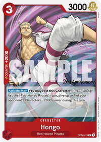 Hongo - Emperors in the New World: 2nd Anniversary Tournament Cards (OP09 ANN) #OP09-011 - Uncommon One Piece Trading Card