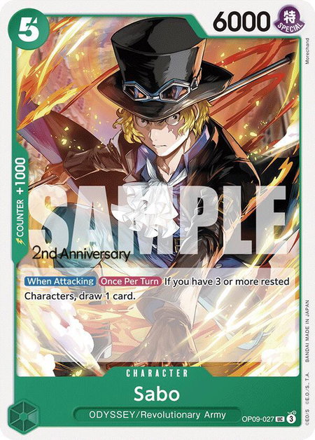 Sabo (027) - Emperors in the New World: 2nd Anniversary Tournament Cards One Piece trading card