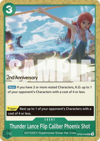 Thunder Lance Flip Caliber Phoenix Shot - Emperors in the New World: 2nd Anniversary Tournament Cards (OP09 ANN) #OP09-040 - Uncommon One Piece Trading Card